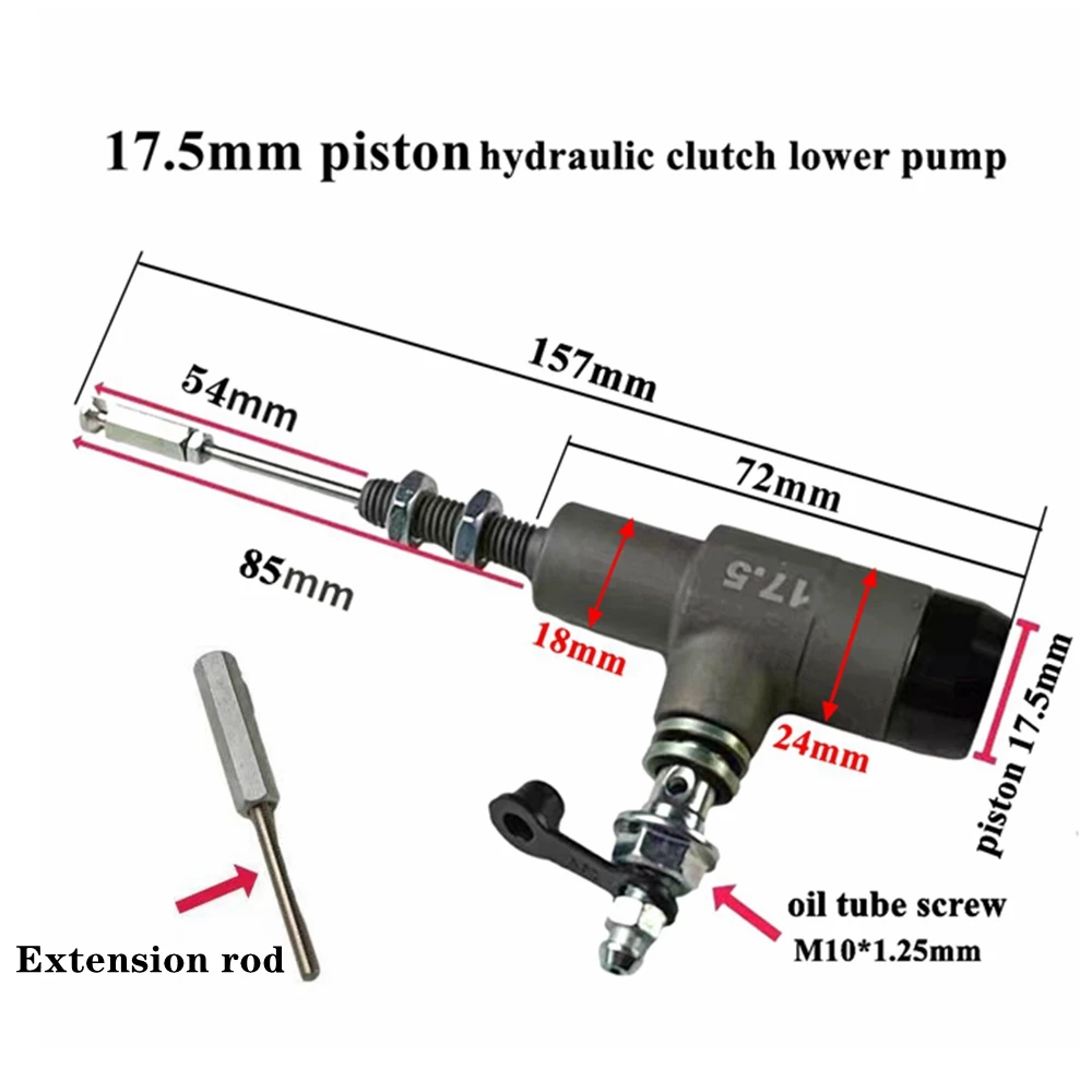 14/17.5mm Piston Motorcycle Hydraulic Clutch Master Cylinder Rod Brake Pump M10x1.25mm for Pit Dirt Bike Moto Motocross ATV Quad