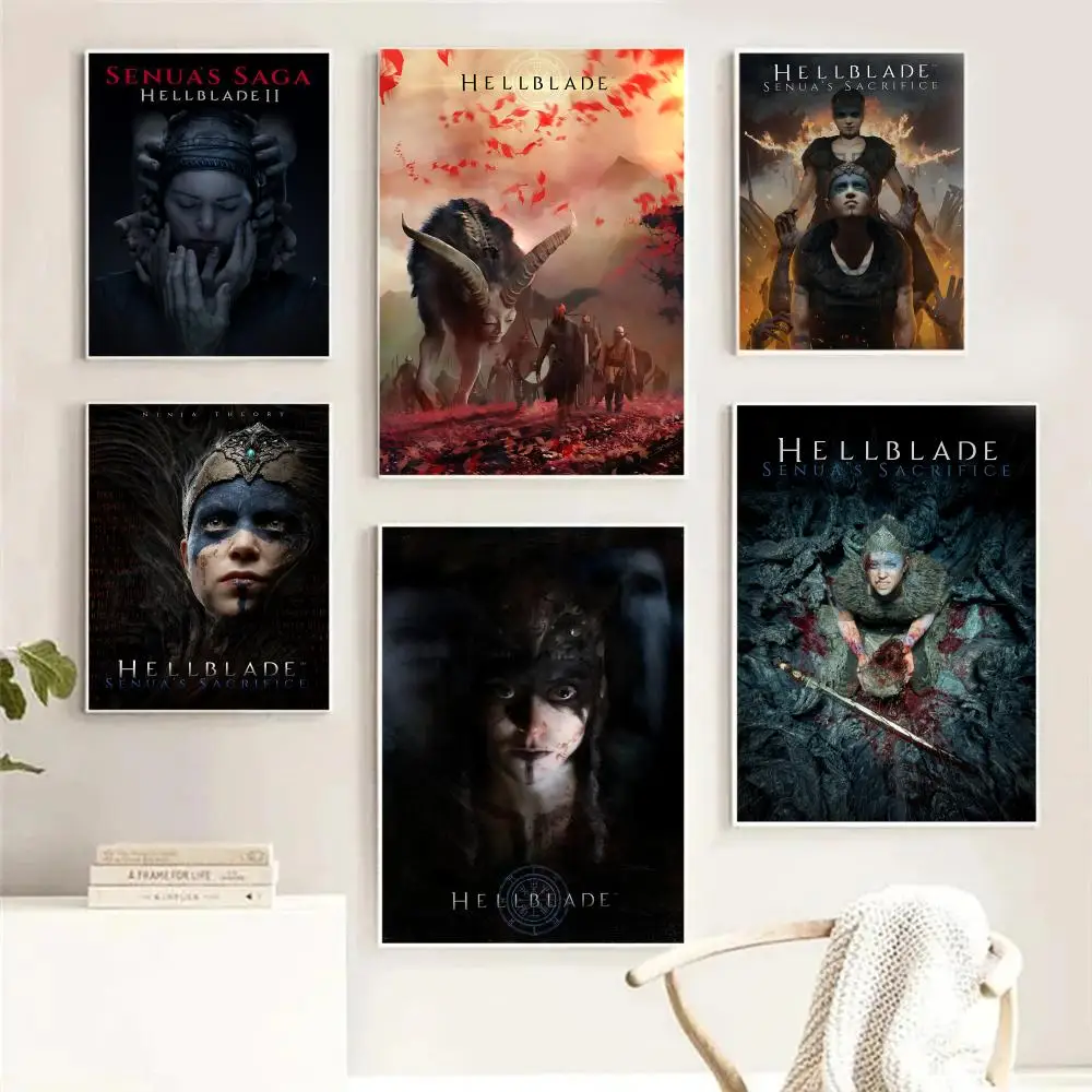 Juego de terror H-Hellblade: Senua's Sacrifice, pintura, caligrafía, póster en lienzo, arte de pared para sala de estar, dormitorio y pasillo