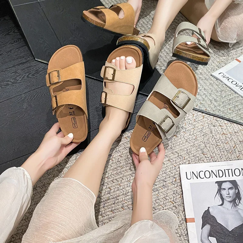 

New Shoes for Women Birken Slipper Girl Retro Casual Flat Sandals Fashion Beach Shoes Big Size 35-43
