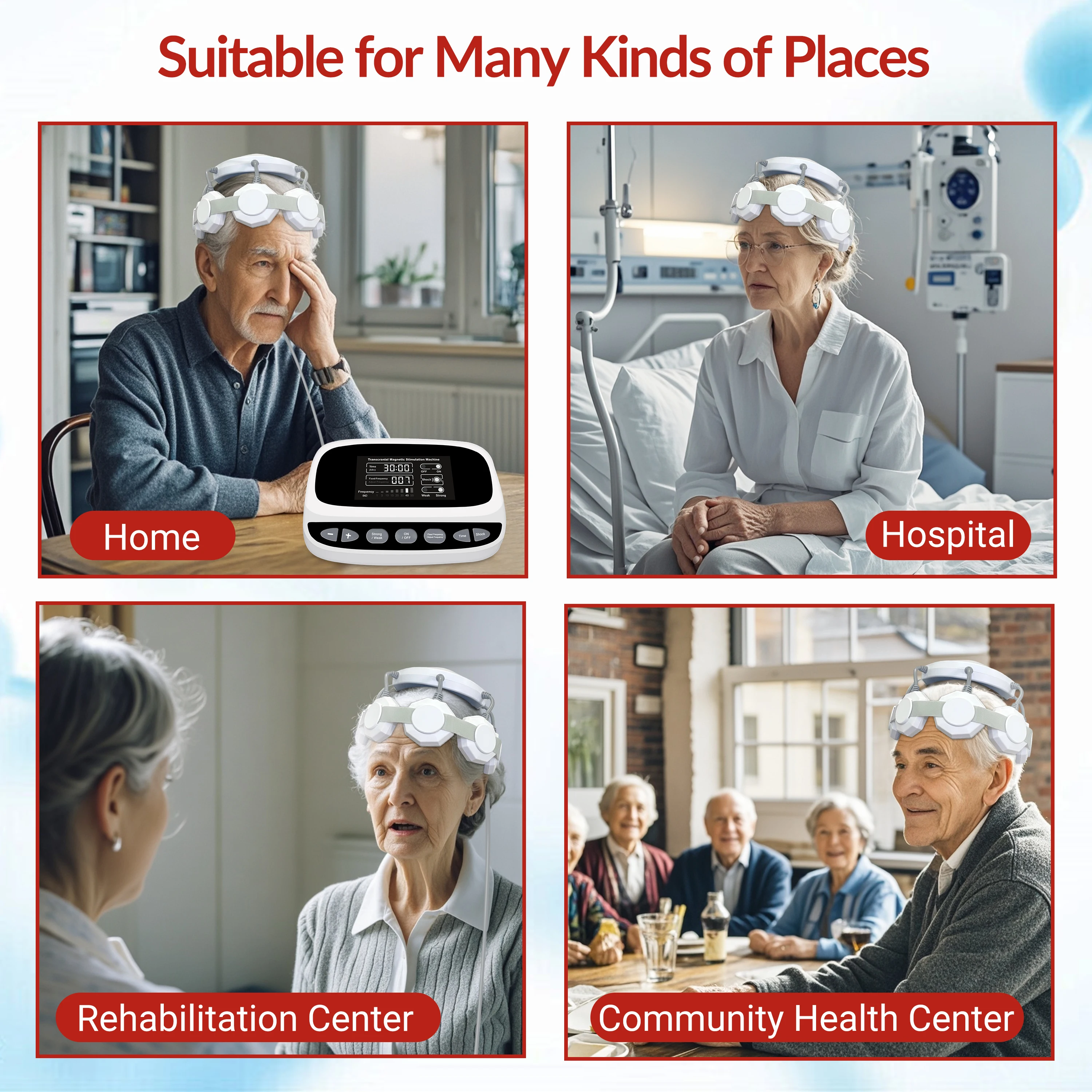 TMS Stimulate Nerve Cells Transcranial Magnetic Stimulator Machine Treatment Parkinson Insomnia Anxiety Depression Insomnia RTMS