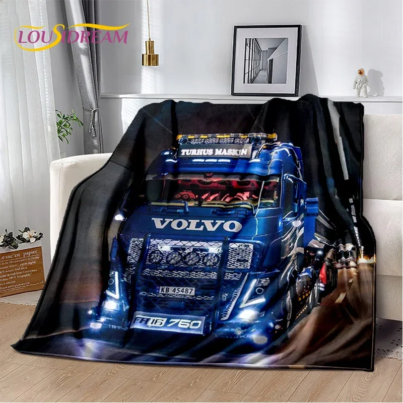 HD Volvo Truck Lorry 3D Printing Soft Flannel Blankets,Throw Blanket Comfortable Blanket for Picnic Beds Sofa Home Bedroom Gifts