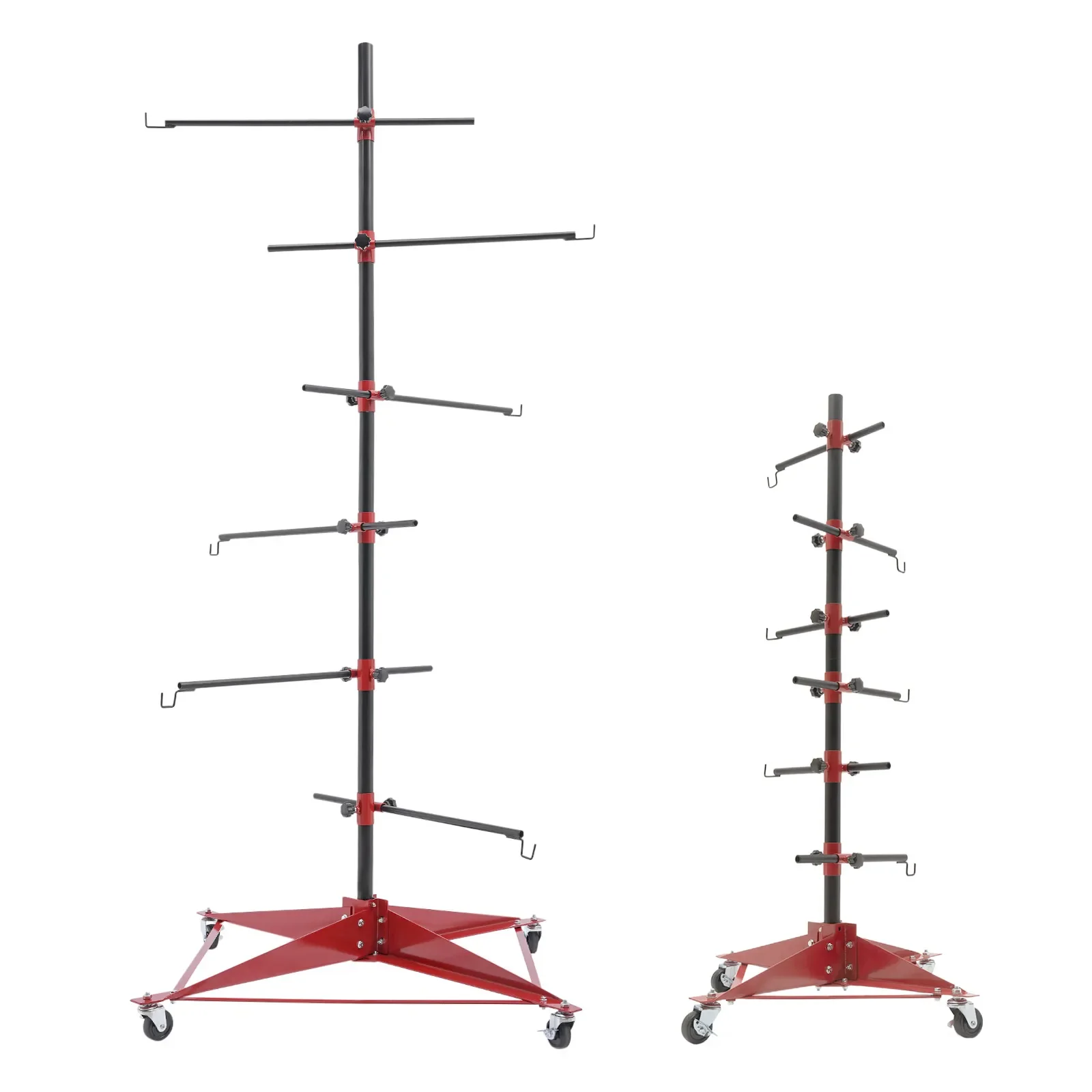 

Panel Tree Paint Stand Automotive Paint Stand 6 Hooks w/ 4 Wheels Strong Bearing Capacity