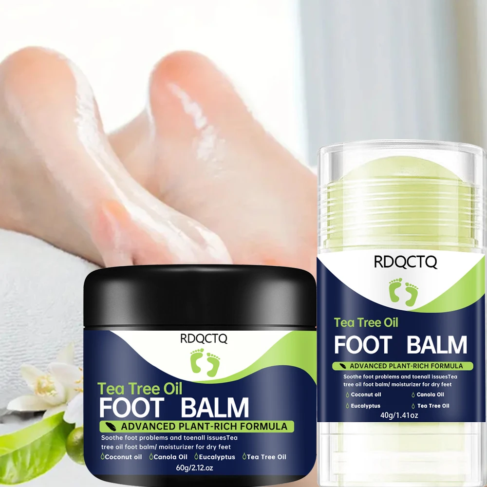 Tea Tree Oil Foot Cream & Ointment Set – Moisturizes, Repairs Cracks, Exfoliates, Softens Dry Skin, Deep Penetration