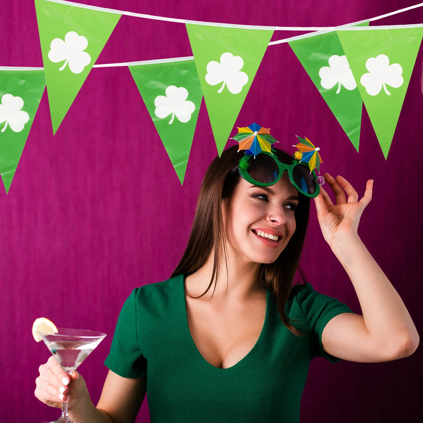 

St Patrick's Day Banner Green Garland Party Hanging Decoration Themed Bunting Accessories Festival Scene Pendant