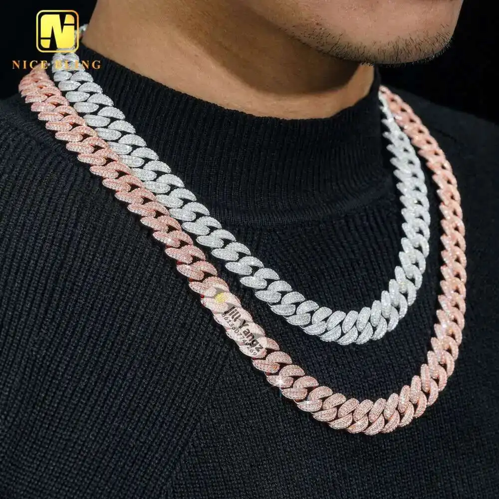 

Cheap Price Wholesale Fine Quality 925 Sterling Silver Cuban Chain 13mm Cubic Zirconia Necklace Hip Hop Jewelryry Necklace Rock