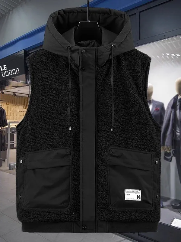 

Мужской жилет из овечьего вельвета 2025: осенне-зимняя рабочая одежда, модная верхняя одежда из хлопка, молодежный стиль, приталенный крой.