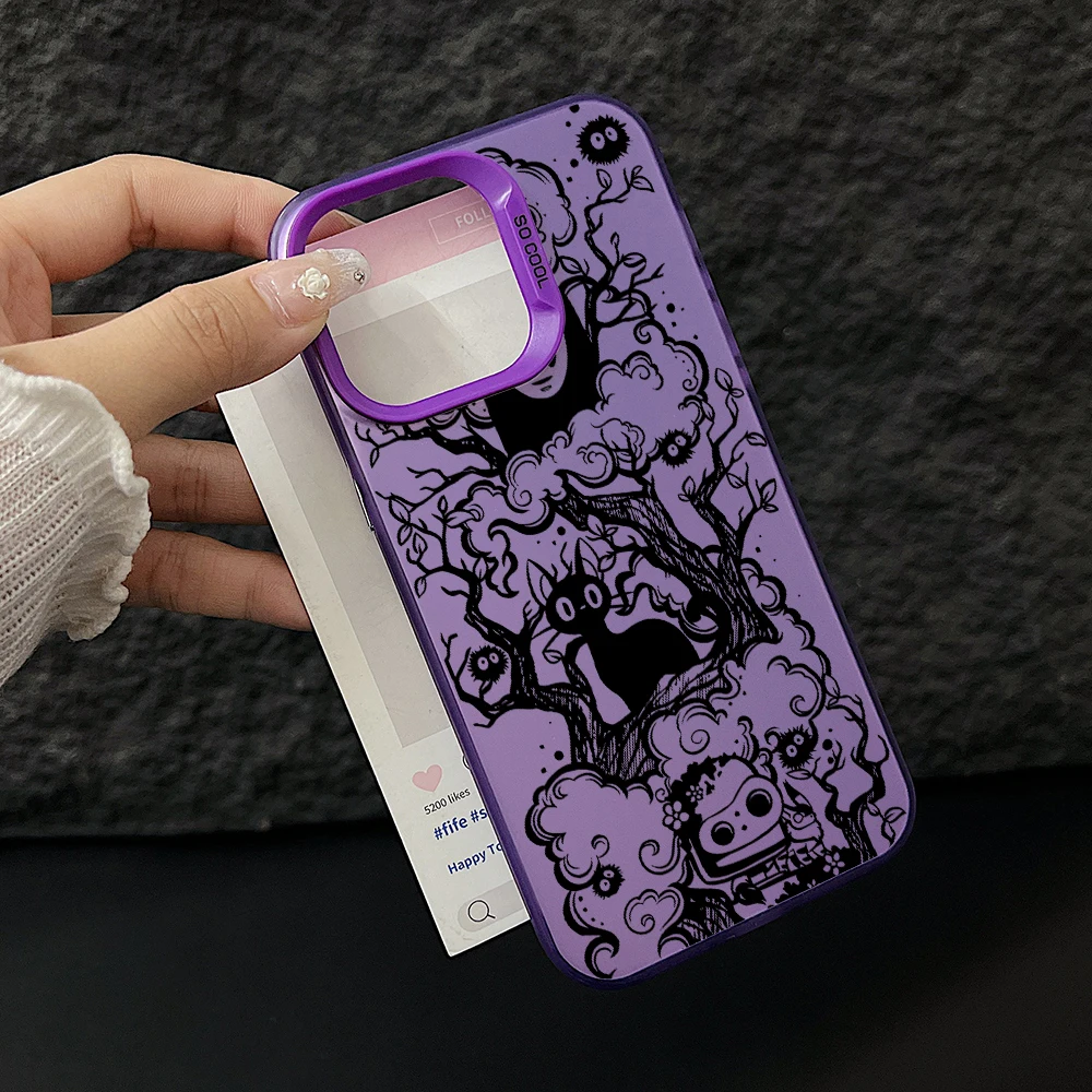 No-Faces Cartoon Herren Handyhülle für iPhone 17 Air 16 16e 15 14 Plus 13 12 11 Pro Max X Xs XR 8 Bunte Silberne Hartschale
