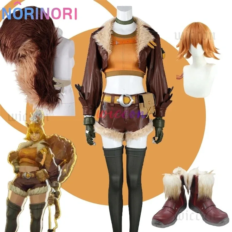 

Rivals Doreen Green Cosplay Fantasia Squirrel Girl Costume Tail Headband Disguise Women Clothes Roleplay Halloween Carnival Suit