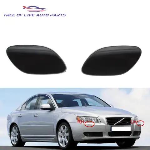 전면 범퍼 헤드라이트 와셔 노즐 제트 커버 캡, 볼보 S80 2007 2008 2009 2010-2013 39870059 30655458 30655459 39870060