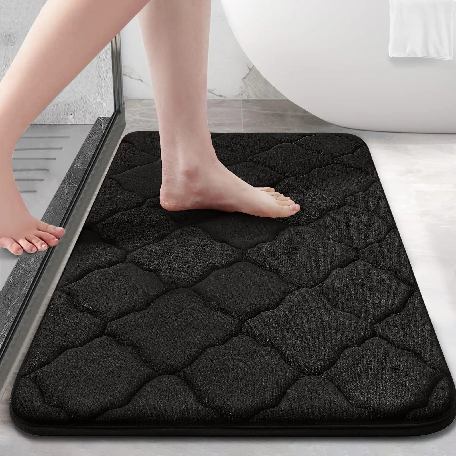 Memory Foam Bath Mat, Ultra Soft Non Slip Absorbent Rug,Machine Wash Dry,Thick Carpet for Bathroom Floor,Tub,Shower