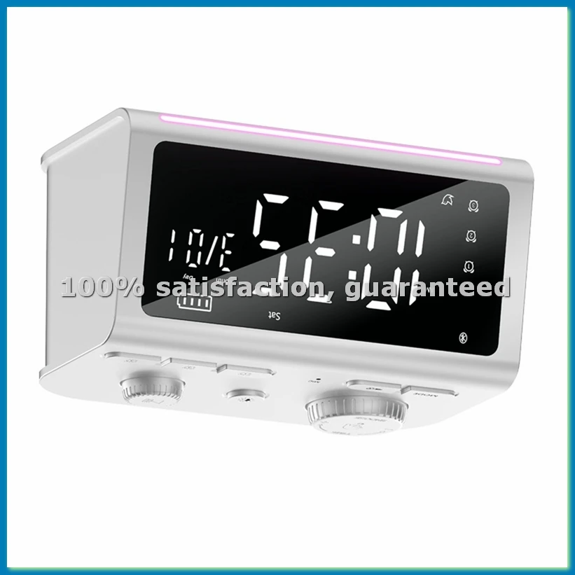 

Многофункциональный прибор для сна с белым шумом, Bluetooth-будильник, динамик, FM-радио, ночник с разноцветной подсветкой White-ABHG