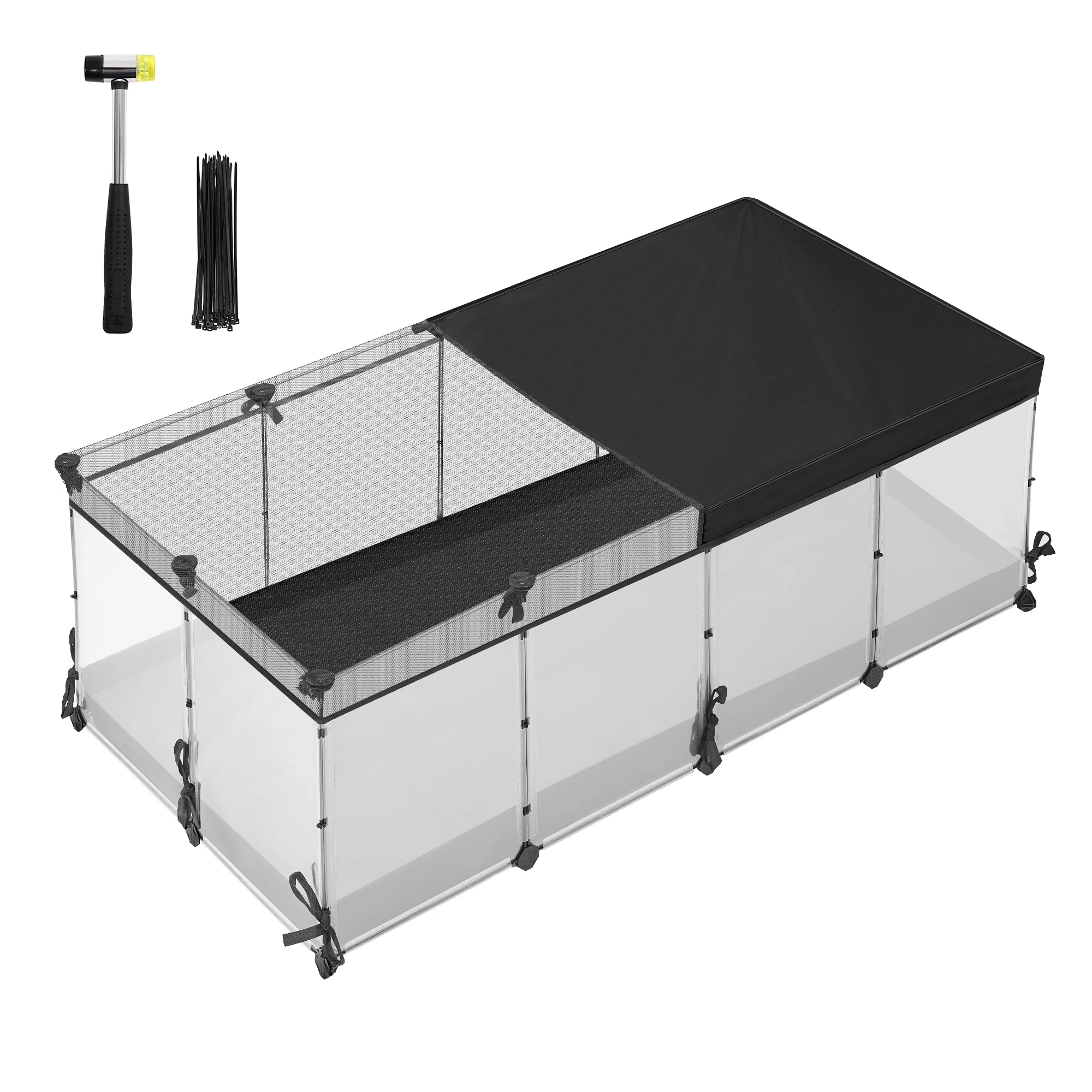 SONGMICS حاوية حيوانات صغيرة من نسيج مقاوم للماء وجيد التهوية أسفل كوخ الأرانب في الأماكن المغلقة قفص خنزير غينيا النمس #5