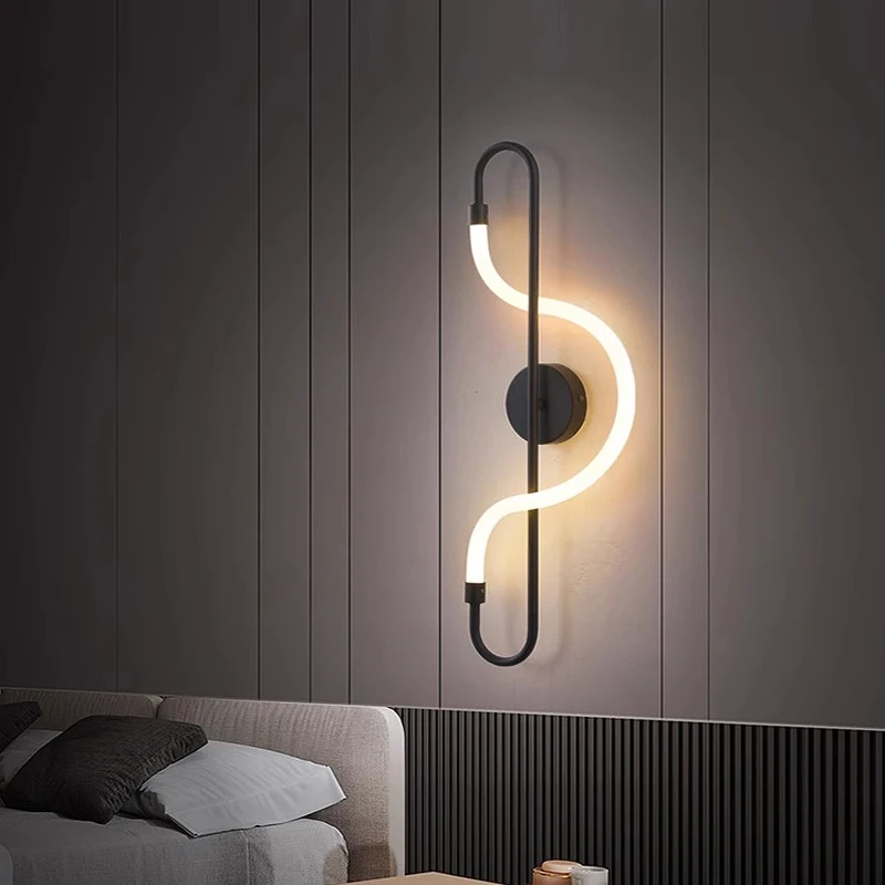 New Minimalist Creative Note Wiring LED Wall Lamp For Living Room Background/Staircase Wall Hanging Corridor Light