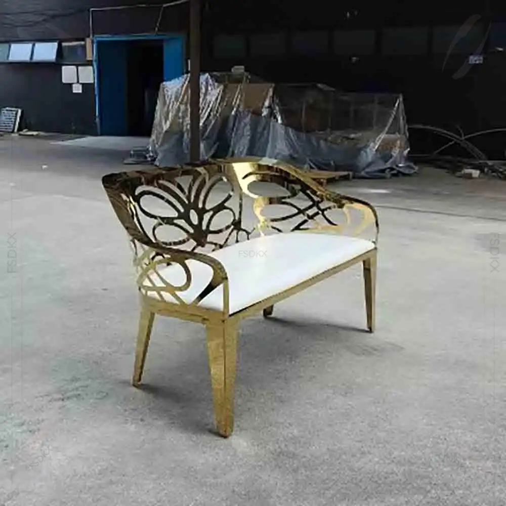 Factory Directly Wholesale Luxury Stainless Steel Wedding Couch Throne Chairs Loveseats Sofa for Event