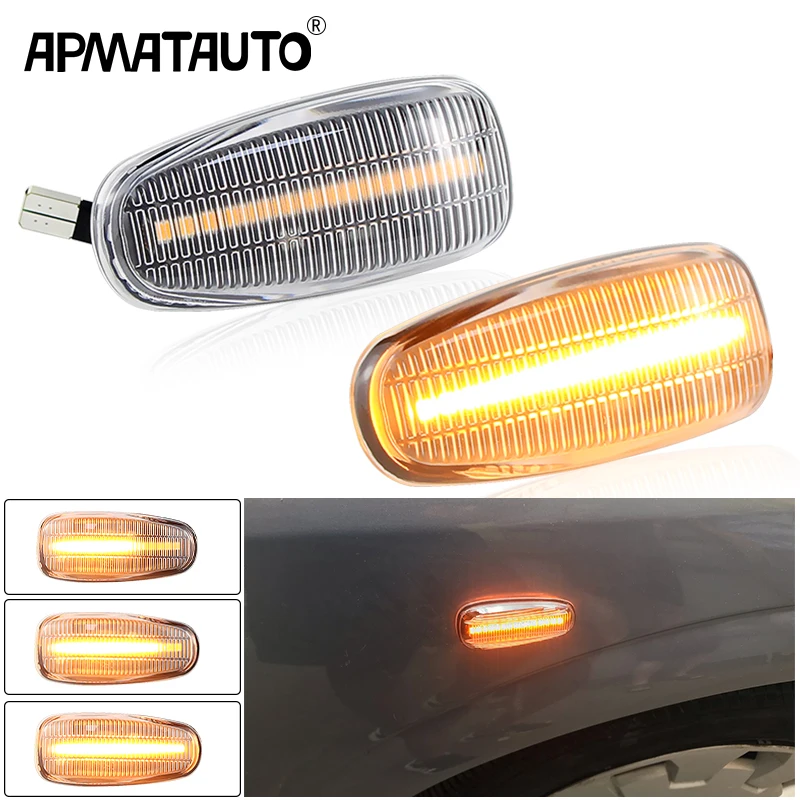 2 pçs led marcador lateral dinâmico luzes de sinalização lâmpadas indicadoras para mercedes vito w638 w210 vario w670 vaneo w414 w124 w208 w901