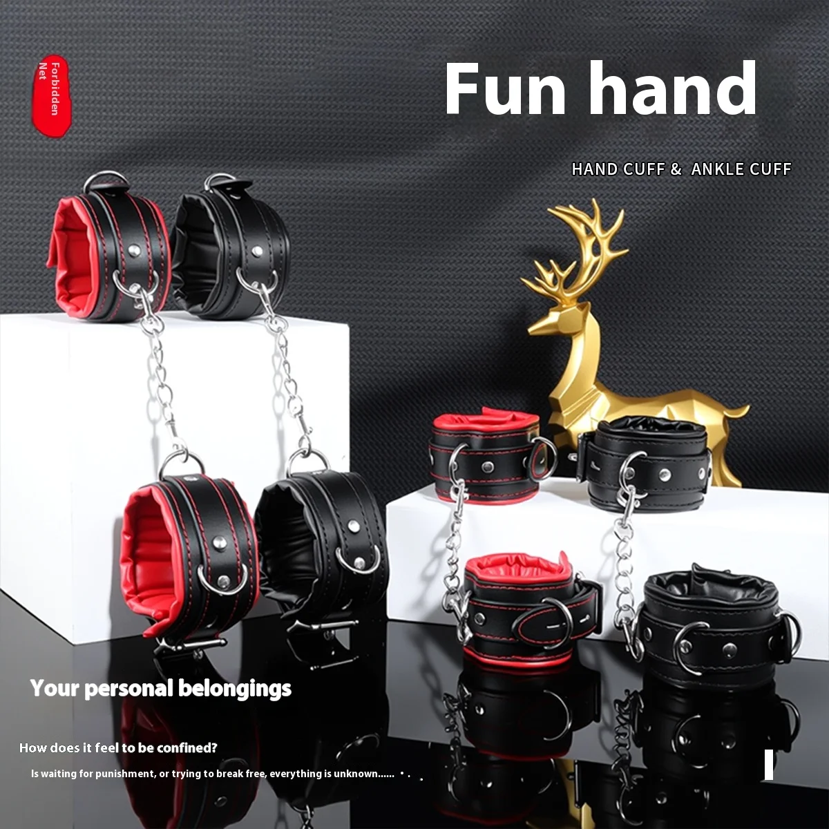 لعبة رومانسية أصفاد إسفنجية SM المساعدة الجنسية الجلود ملزمة الدعائم أصفاد منتجات الكبار