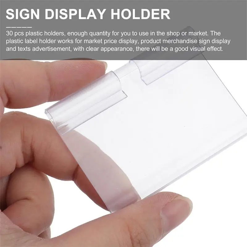 50pcs Convenient Retail Price Label Holders (White) Durable PVC Material Easy to Insert Clear and Practical