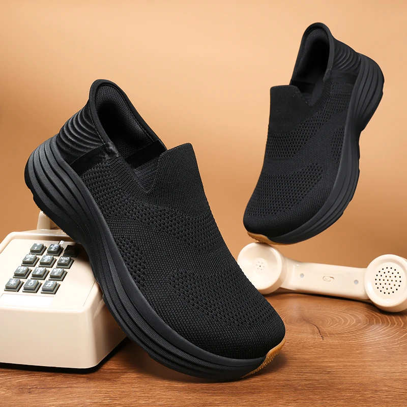 

Men Shoes Wide Toe Box Walking Sneakers Slip-on Mens Athletic Shoes High Elasticity Jogging Boots Fashion Breathable Loafers