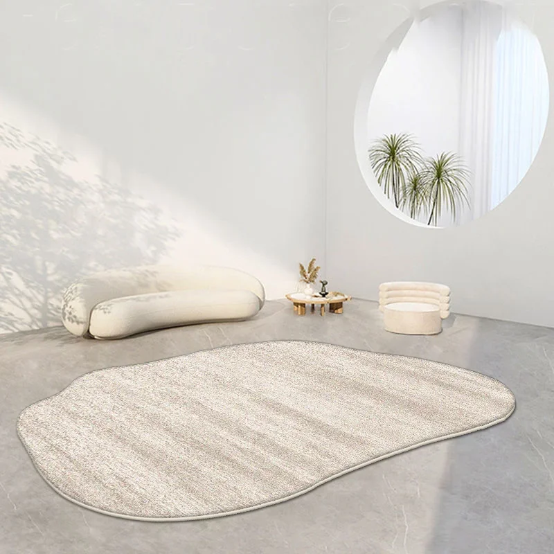 Modern Irregular Oval Carpets for Living Room Decoration Bedroom Rug Ins Soft Fluffy Bedside Rugs Short Plush Large Area Mats
