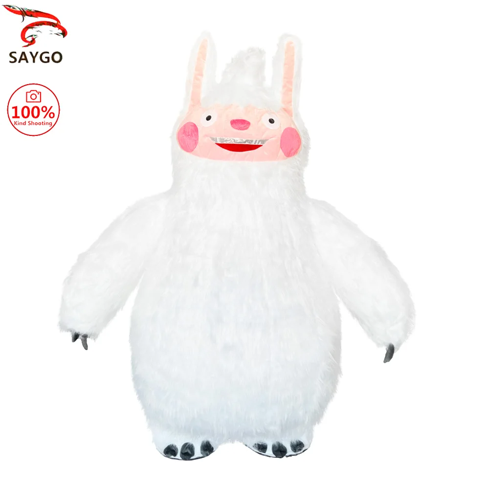 

SAYGO Inflatable Snow Monster Plush Costume Mascot Adult Anime Character Cosplay Halloween Carnival Party Event Set
