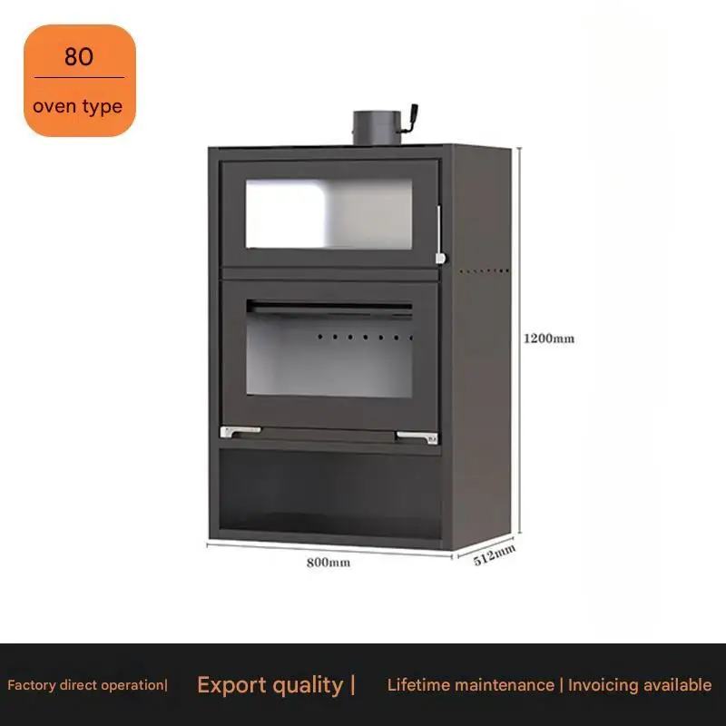 موقد خشبي لعرض الحرائق في الأماكن المغلقة على الطراز الأوروبي الشهير مع فرن مدفأة حديثة ومدفأة مياه داخلية