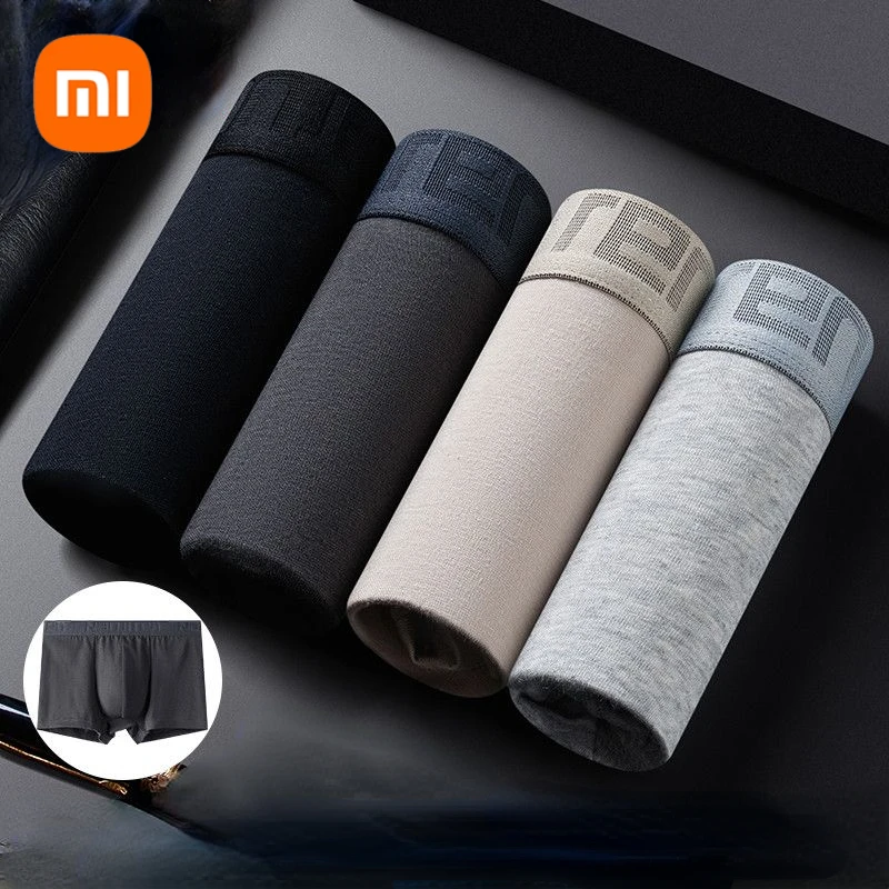 

Трусы-боксеры Xiaomi Мужские дышащие, повседневное нижнее белье, однотонные удобные шорты, однотонные