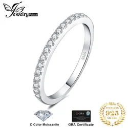 JewelryPalace Moissanite D Color Half Eternity 0.45ct Solid 925 Sterling Silver Wedding Engagement Ring for Women Luxury Jewelry