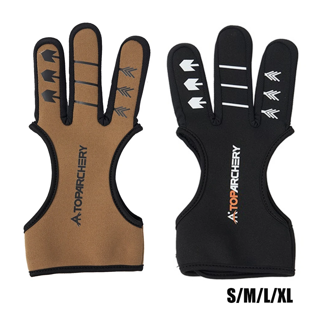 

Перчатка для стрельбы из лука, защита для пальцев с тремя пальцами для правой руки для взрослых, молодежи, начинающих, изогнутый лук, охотничьи аксессуары