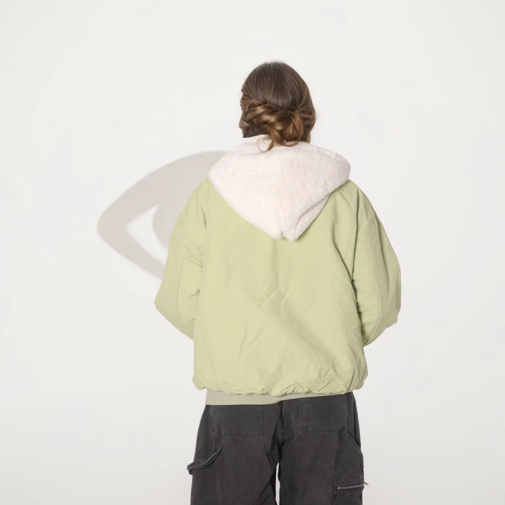 Cryptographic Autumn Winter Faux Fur Collar Solid Hooded Coats for Women Casual Zip Up Hoodies Coats & Jackets Warm Streetwear