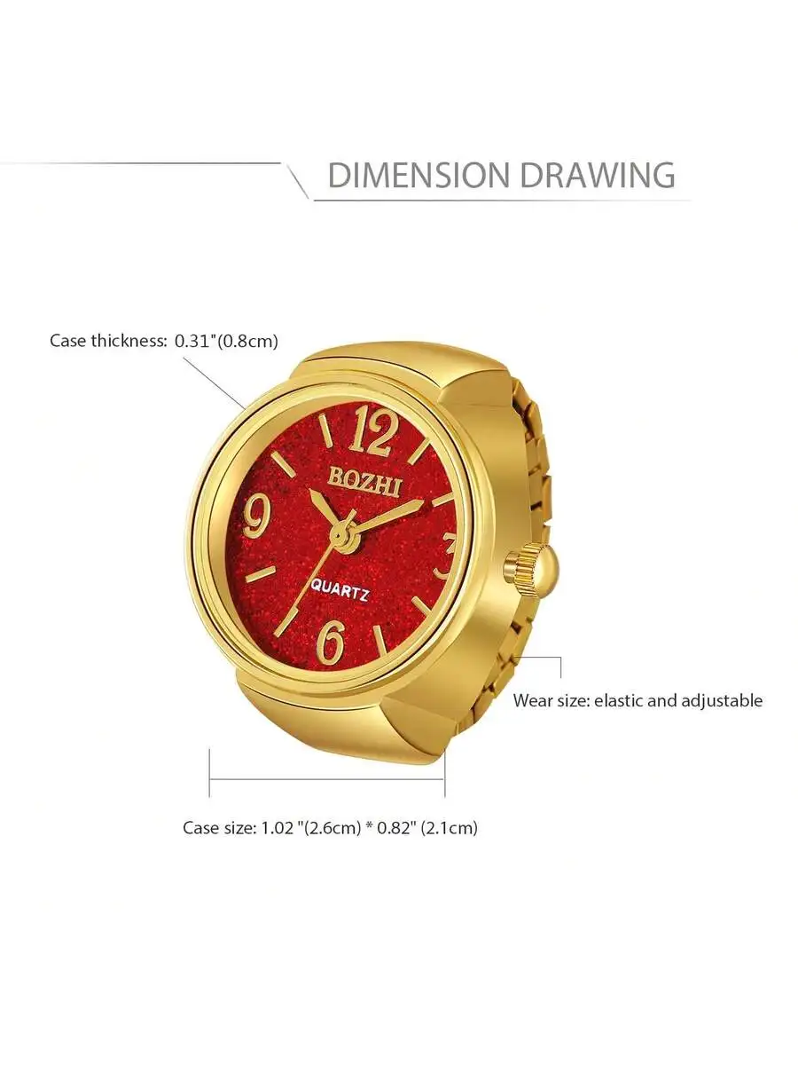 

Simple And Stylish Digital Dial Elastic Band Ring Watch