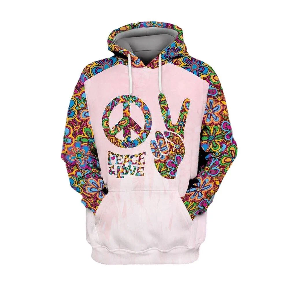 Men Hoodies Hippie 3D Print Y2k Colorful Casual Streetwear Oversize Long Sleeve High-quality Pullover Autumn Winter Hot-selling