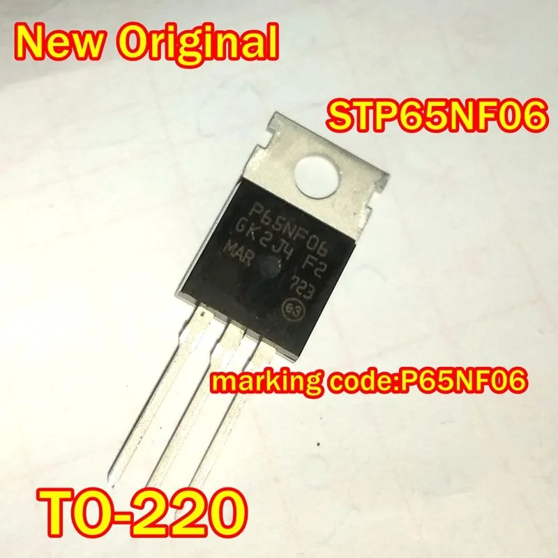 5Pcs to 100Pcs New Original Stp65Nf06 To-220 Marking Code:P65Nf06 N-Channel 60V - 11.5m - 60A Mosfet