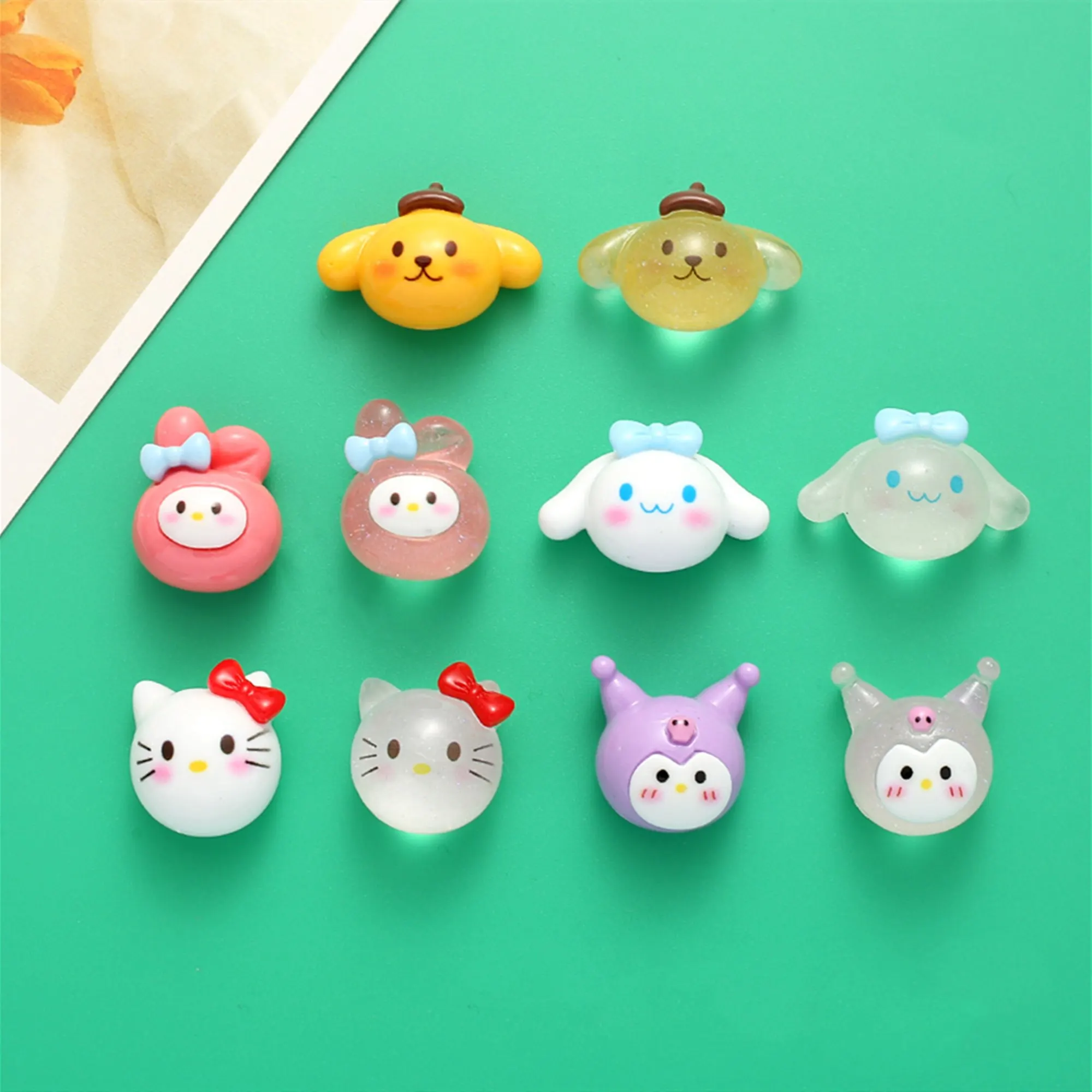 10set/lot 3D brightening diy resin accessories Cream glue phone case headband key chain pendant