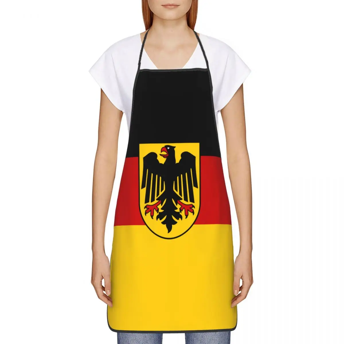 Germany Flag Apron for Women Men Unisex Bib German Patriotic Kitchen Cooking Tablier Cuisine Chef Painting