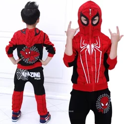 Children Hoodie Spiderman Cosplay Costume Superhero Asual Sportswear Kids Jacket Pant Suit Cool Clothes Christmas Gift