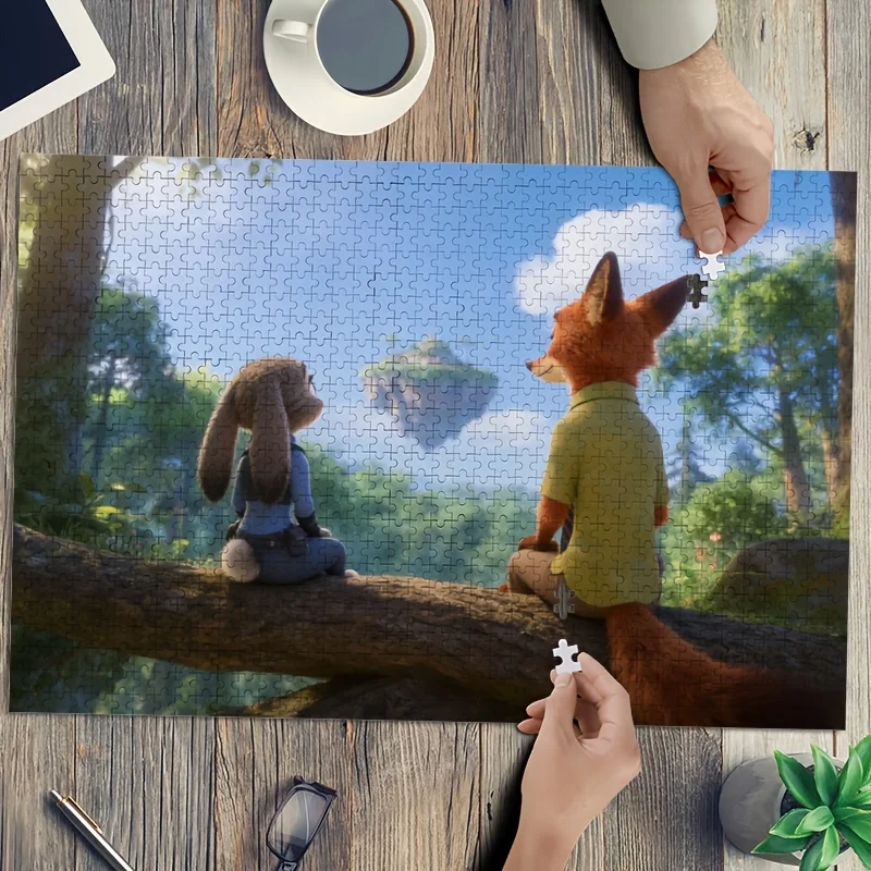 1000 Stück Disney Zootopia Judy Hopps und Nick Wild Poster Puzzle |   Heimdekoration, Brain-Challing-Spiel, ideal für Klassenzimmer, Küche