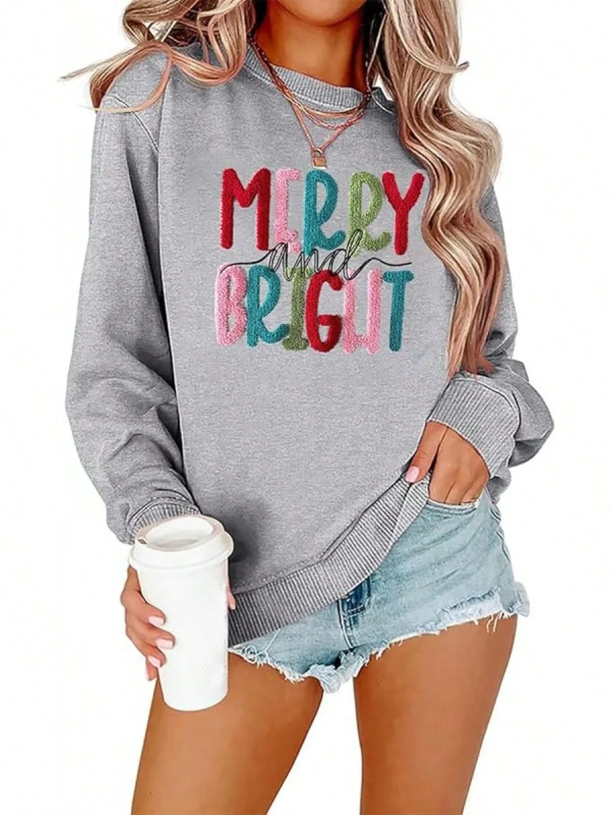 بلوزات عيد الميلاد النسائية عيد ميلاد سعيد ومشرق البلوز الأعلى مزيج القطن رسالة مطبوعة الزي للجنسين النساء والرجال #2