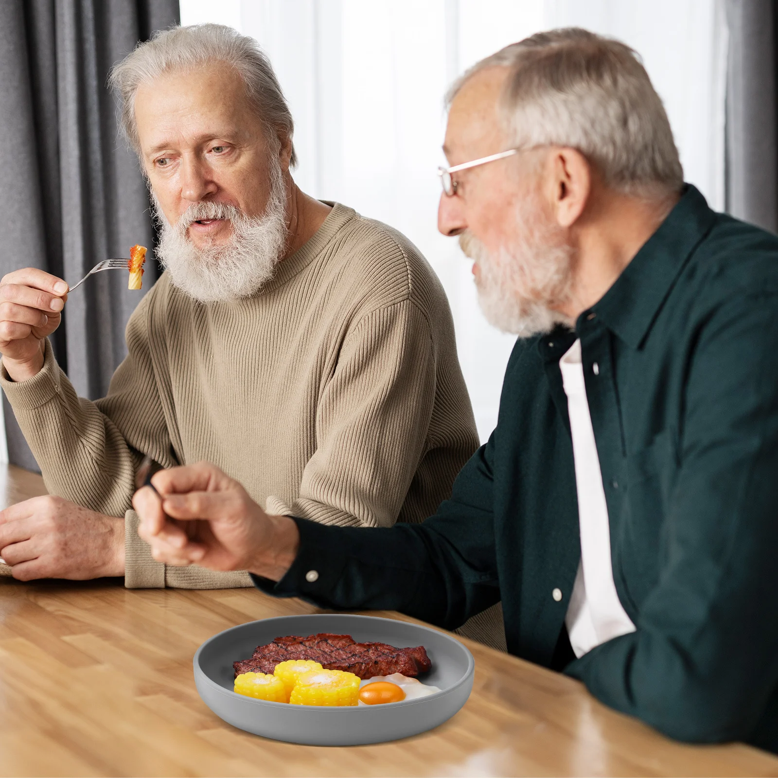 

2 Pcs Adaptive Utensils for Elderly Dinnerware Cutting Board One Handed Clothing Disabled