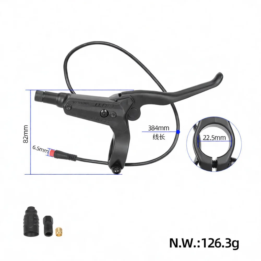 Professioneller NUTT Y5 Hydraulischer Bremshebel für E-Bike Kukirin G4 Max Elektroroller mit Stromunterbrechungssystem für Scheibenbremsen