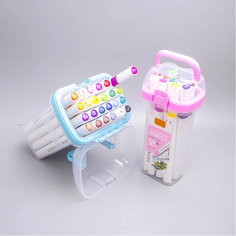 Фломастеры с двумя наконечниками, 12/24 цвета