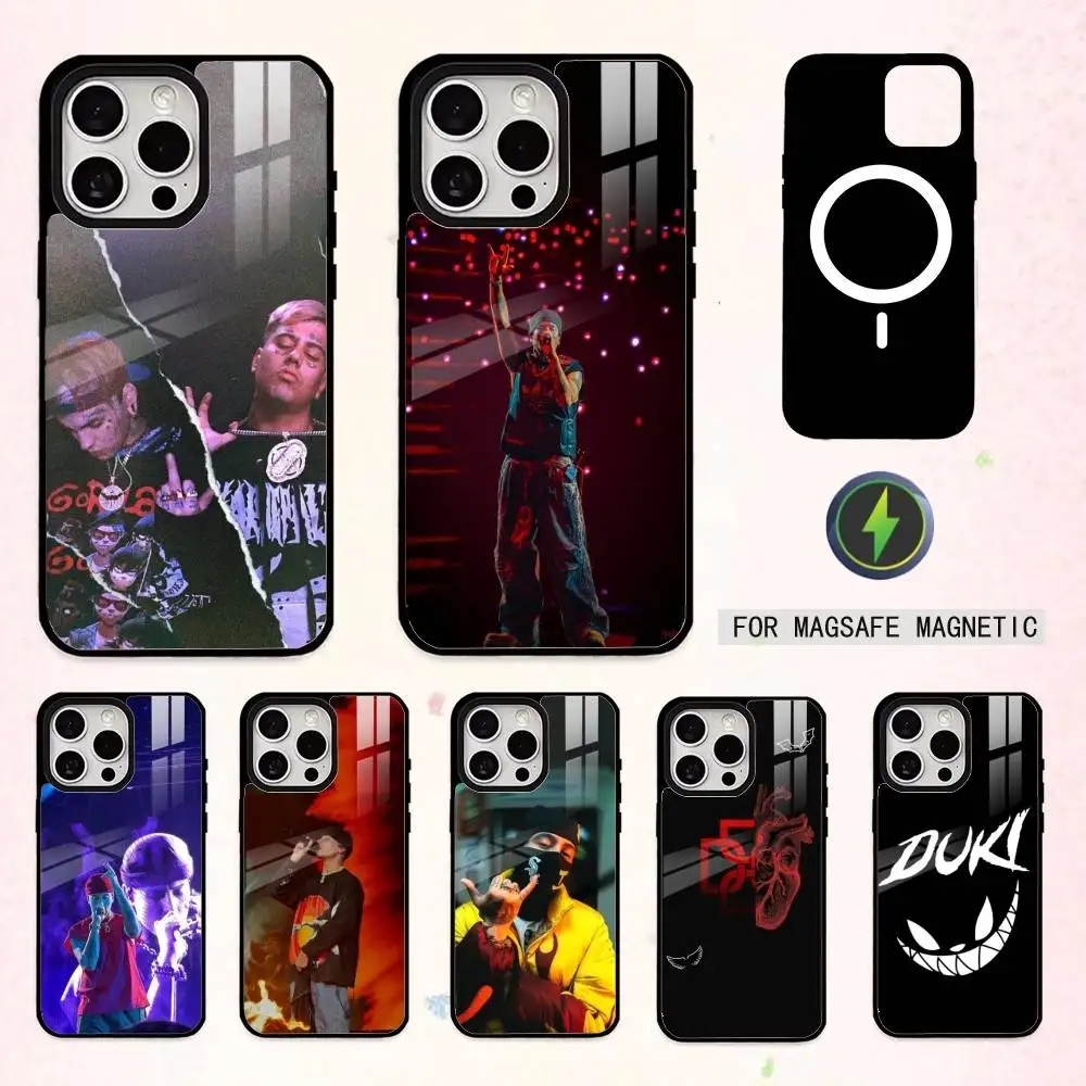 

Fashion Rap Singer D-Duki Plating Phone Case For iPhone17,16,15,14,13,12,11 Plus,Pro Max Magnetic For Magsafe Wireless Charging