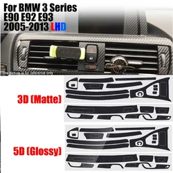 Car Central Control Console  Sticker Trim Carbon Fiber Interior For BMW 3 Series E90 E92 E93 2005-2013 LHD Auto Stickers