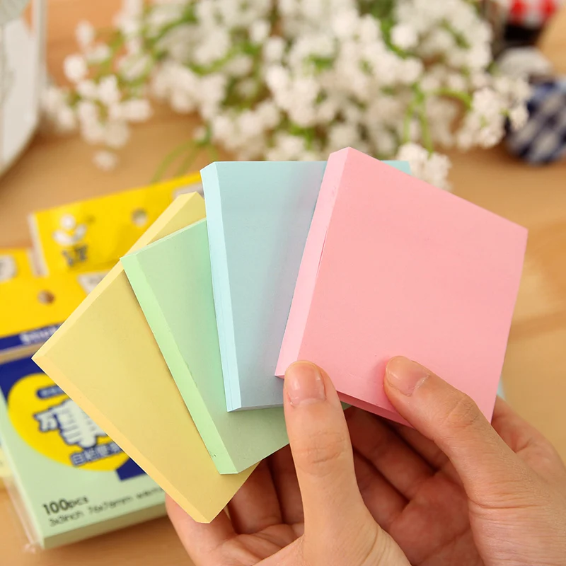 Versnipperd Kan Plakken Memo Pad Kleur Sticky Notes 10Pcs Gratis Verzending