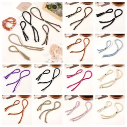 Beads Sliding Elastic Hair Bands Adjustable Lazy Hair Rope Long Lasting Continuous Ponytail Holder Adjustable Thick Hair Ring