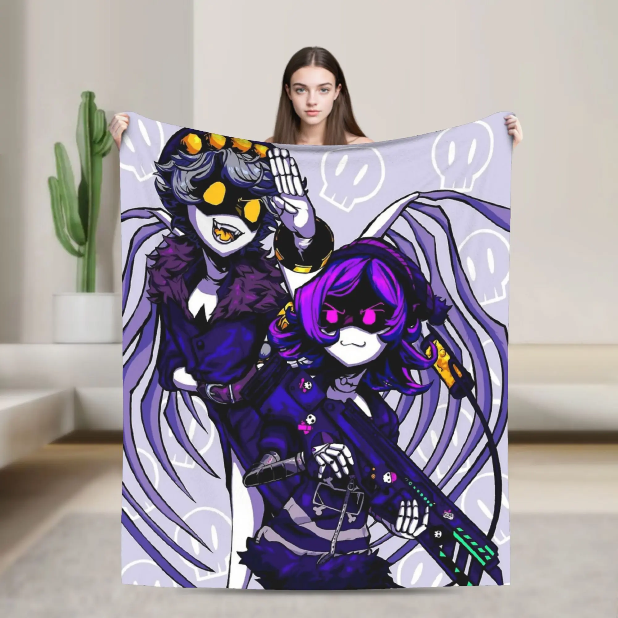 Murder Drones TV Series Throw Blanket for Couch Uzi Doorman Fuzzy Soft Plush Blanket 50x60 Inches Multi-size Bedspread