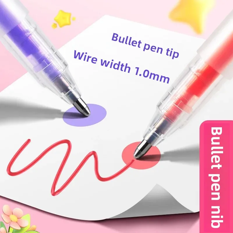 

6pcs 1.2mm Color Fluorescent Stroke Key Pen Vibrant Glitter 3D Highlighter Smooth Writing DIY Journal Greeting Craft Marker Pens