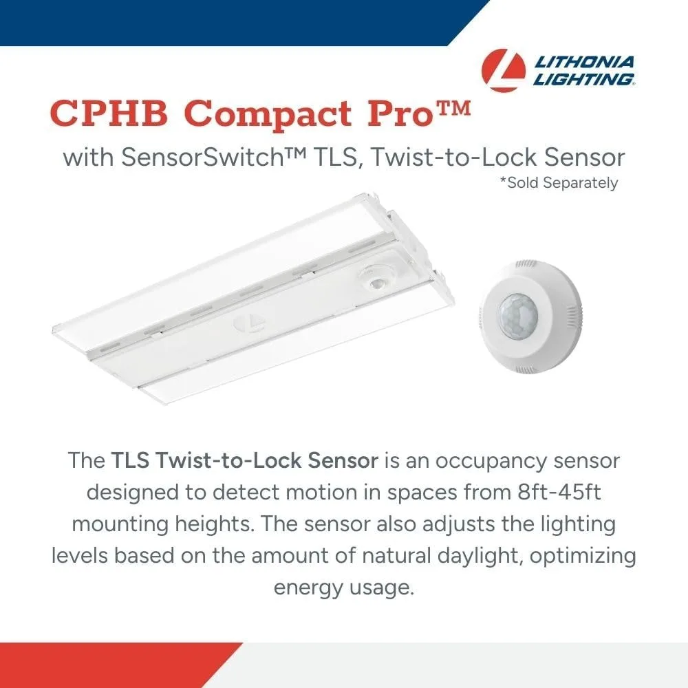 Lithonia Lighting Compact Pro LED High Bay Fixture، مصباح سقف قابل للتعديل، 24000/27000/30000 لومن، مخرج قابل للاختيار 4000K