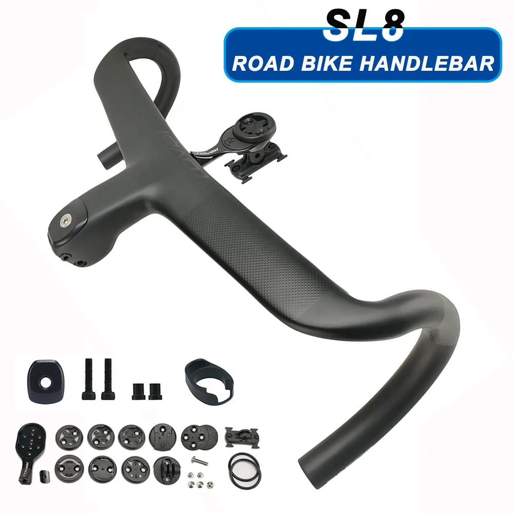 Full Internal Cable Routing SL8 Road Bicycle Handlebar T1000 Carbon Integrated Cockpit Di2 Road Bike Handlebar Bike Accessories