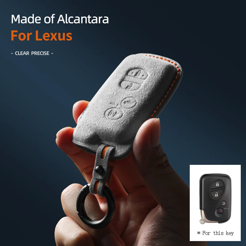 For Lexus ES240 ES350 RX270 RX350 4 Buttons Smart Remote Protector Keychain Alcantara Car Key Case Suede Accessories