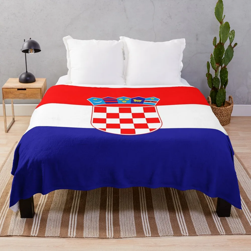 

Republic of Croatia National Flag Throw Blanket Soft valentine gift ideas Hairy Travel Blankets